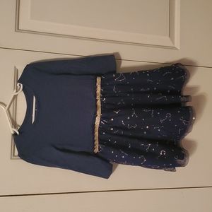 Navy with Gold Constellations Girls Size 5t casual dress